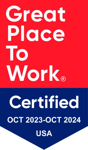 Logo for Great Place to Work, signifying recognition for workplace excellence and employee satisfaction